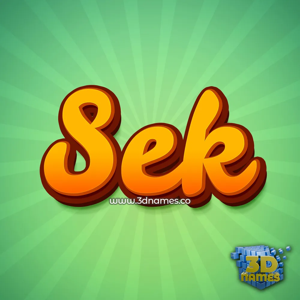 sek in Green Rays style - 3D name wallpaper