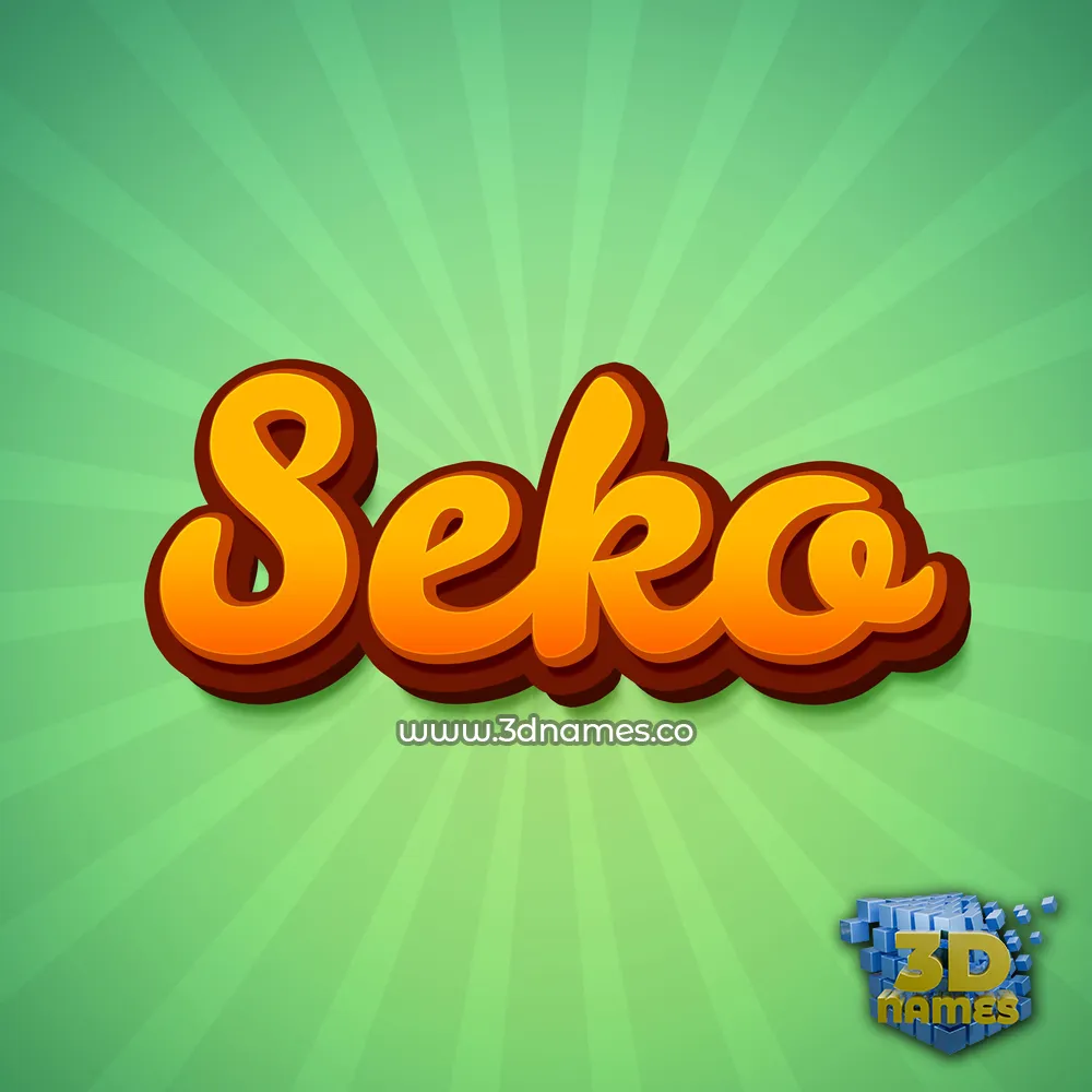 seko in Green Rays style - 3D name wallpaper