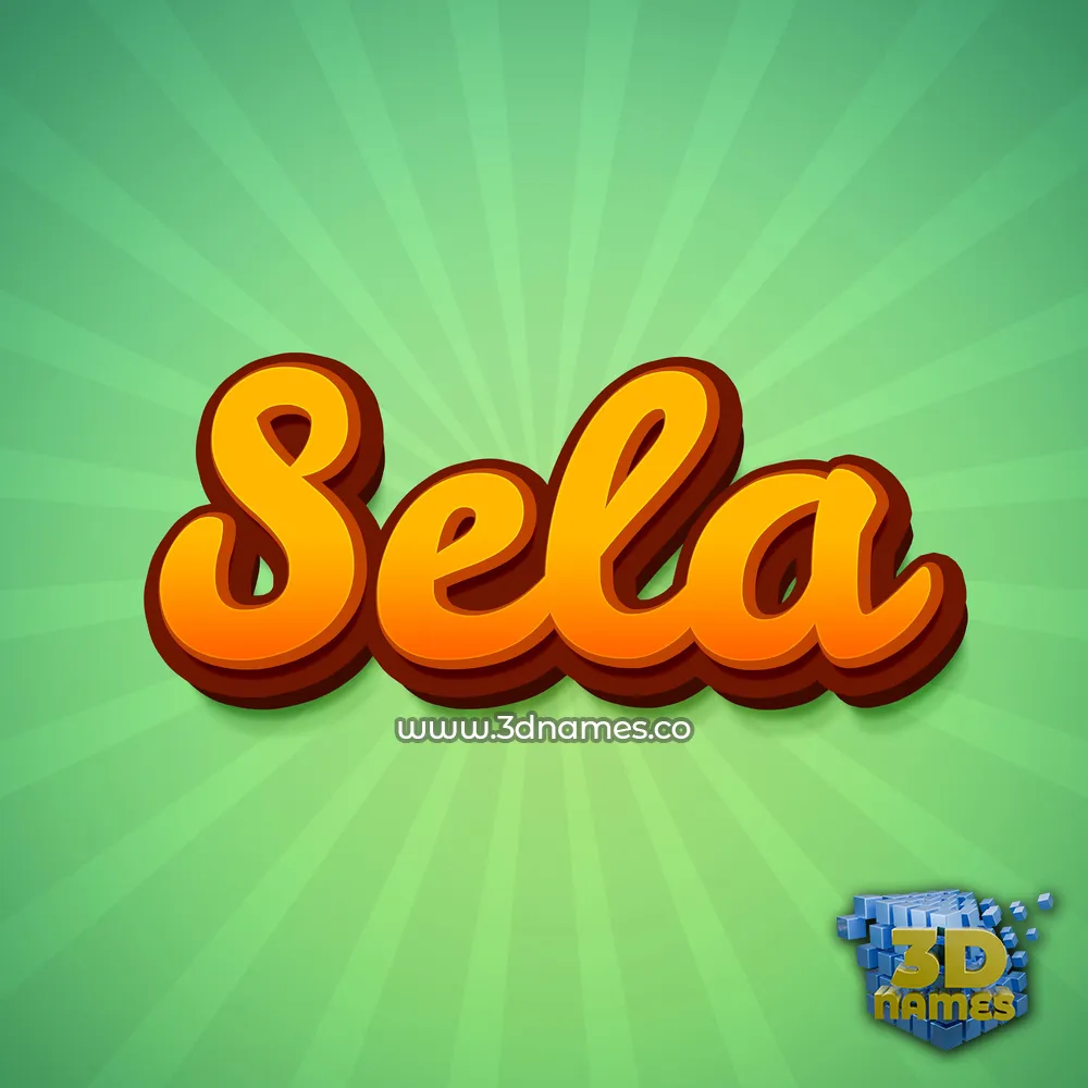 sela in Green Rays style - 3D name wallpaper