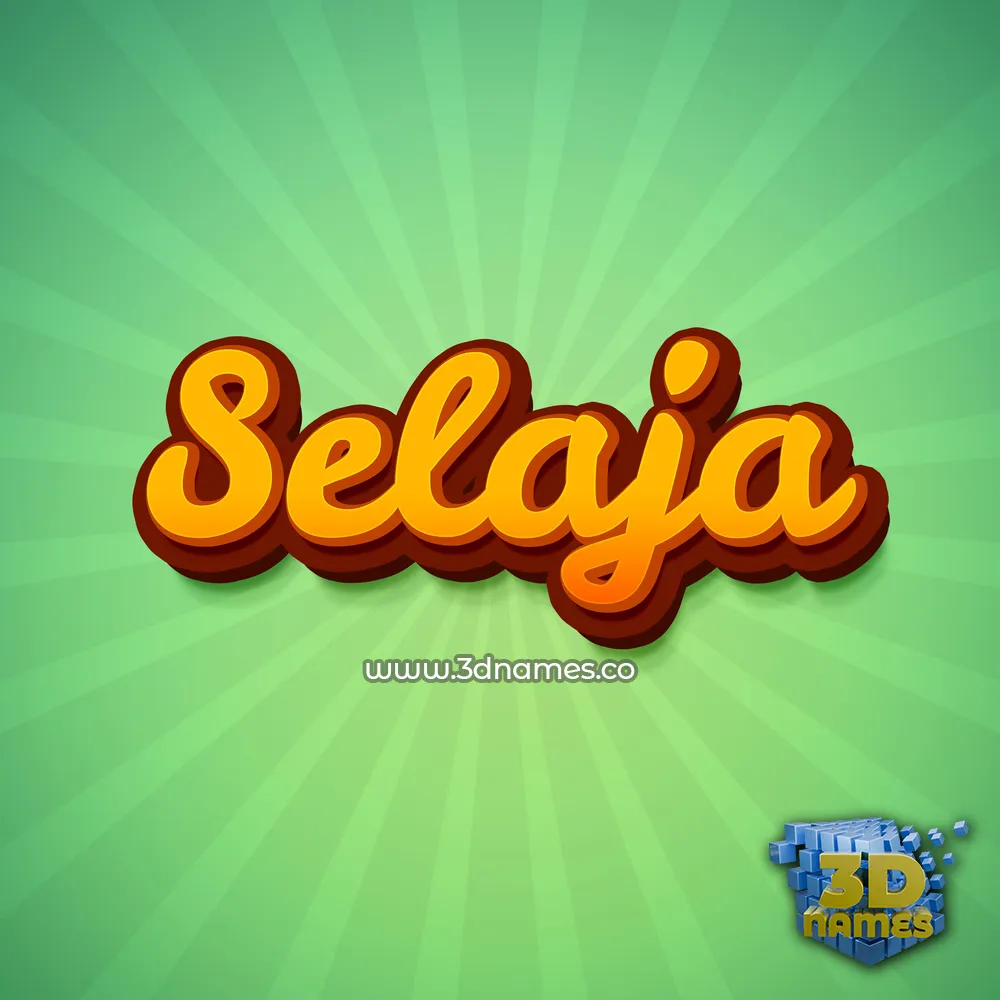 selaja in Green Rays style - 3D name wallpaper