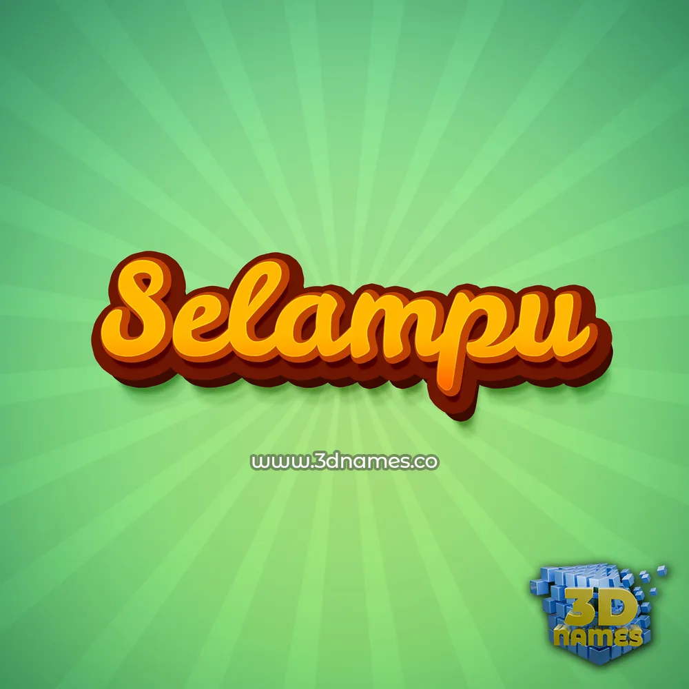 selampu in Green Rays style - 3D name wallpaper