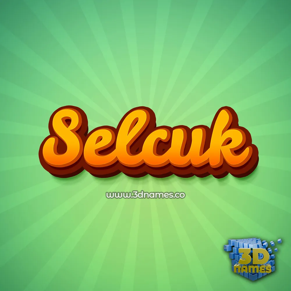 selcuk in Green Rays style - 3D name wallpaper