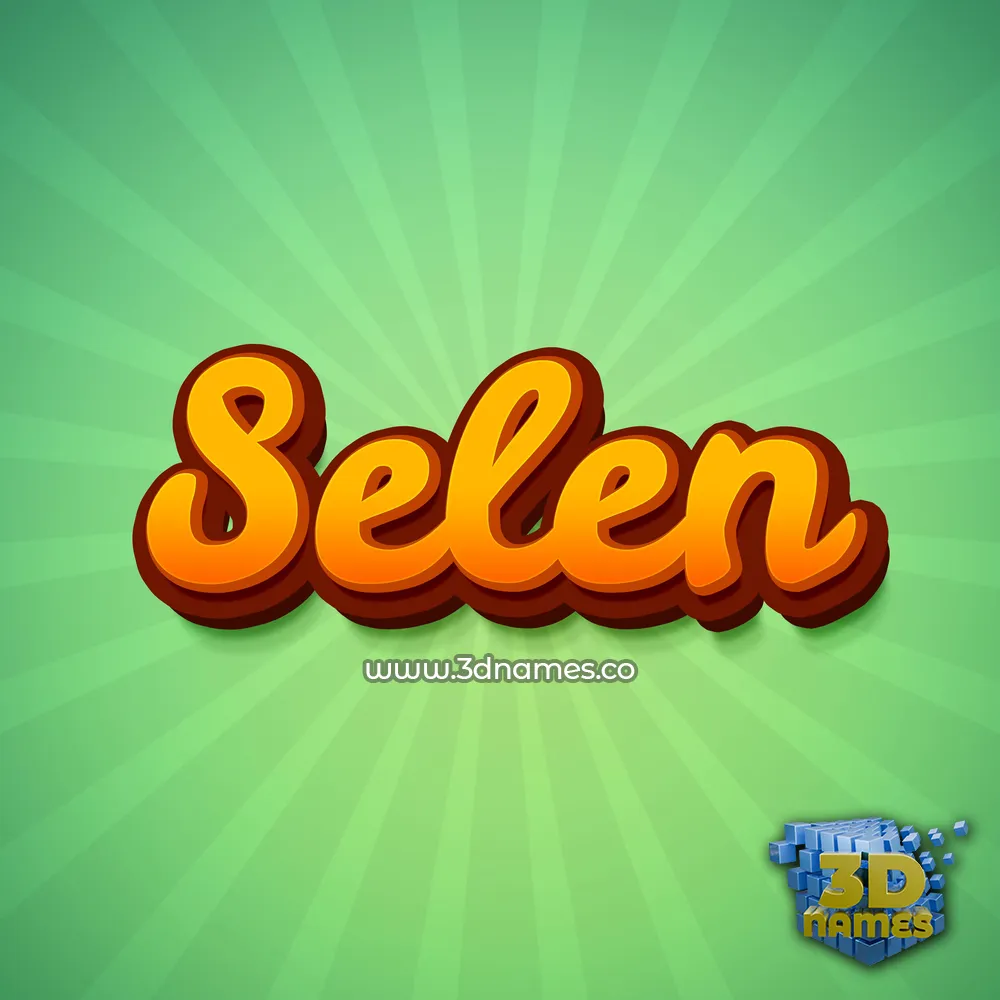 selen in Green Rays style - 3D name wallpaper