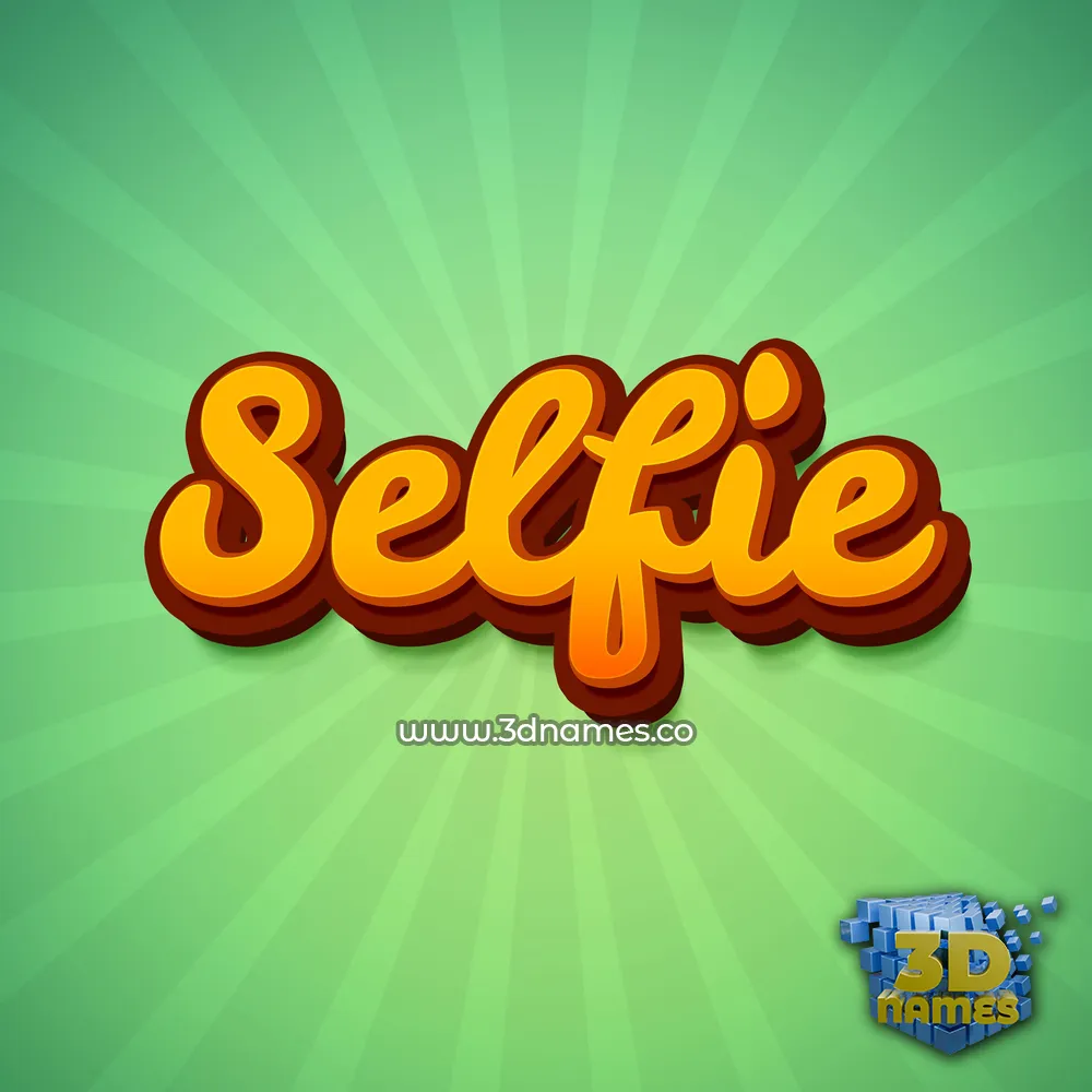 selfie in Green Rays style - 3D name wallpaper