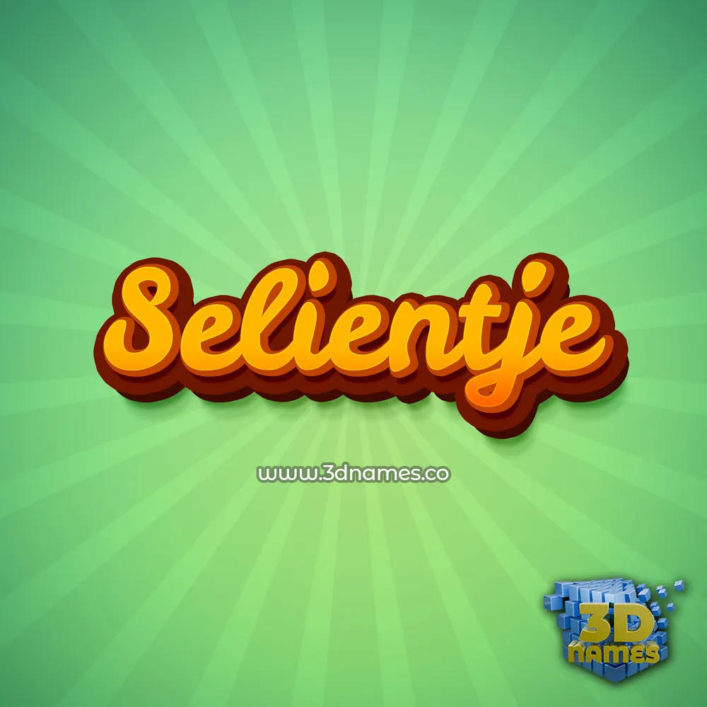 selientje in Green Rays style - 3D name wallpaper