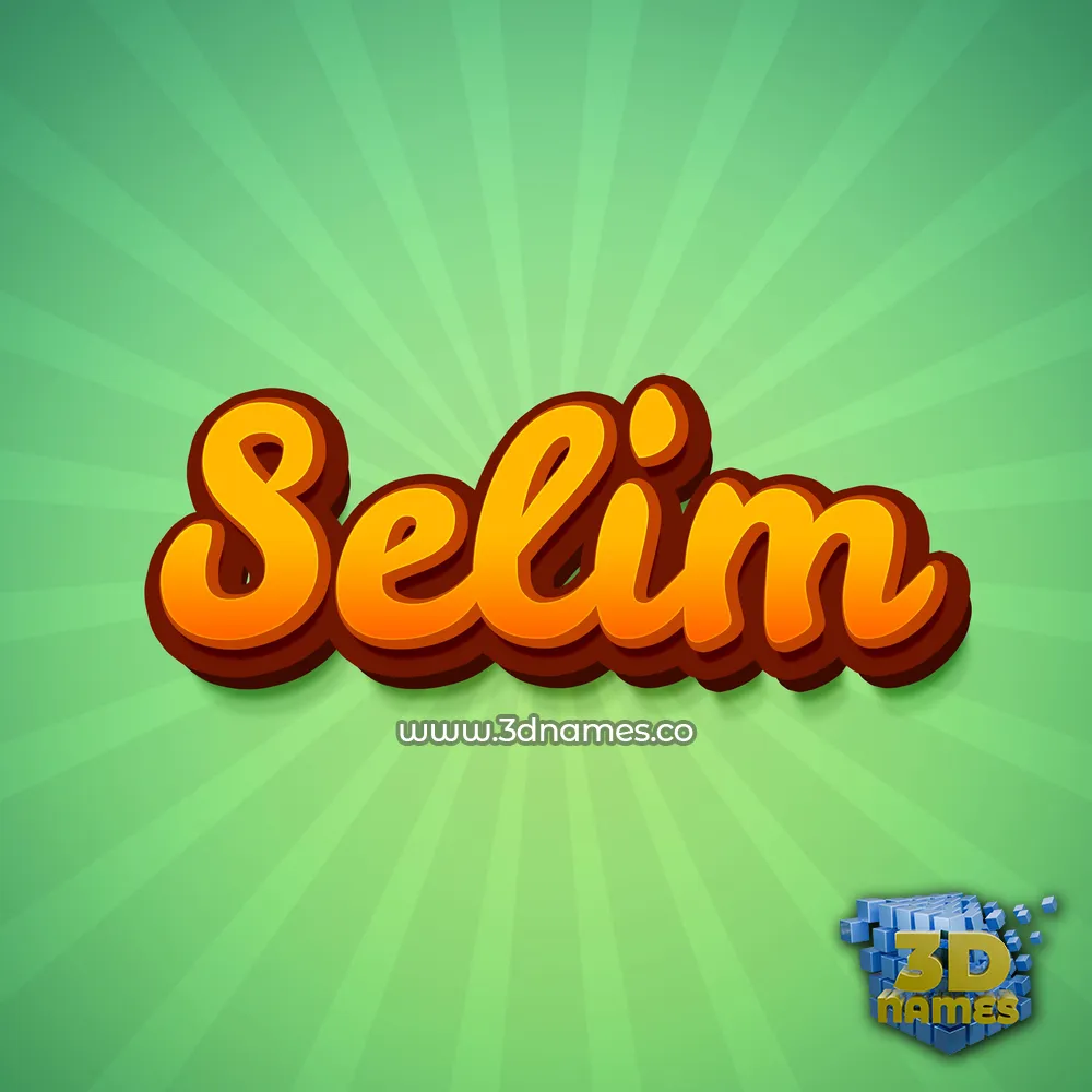 selim in Green Rays style - 3D name wallpaper