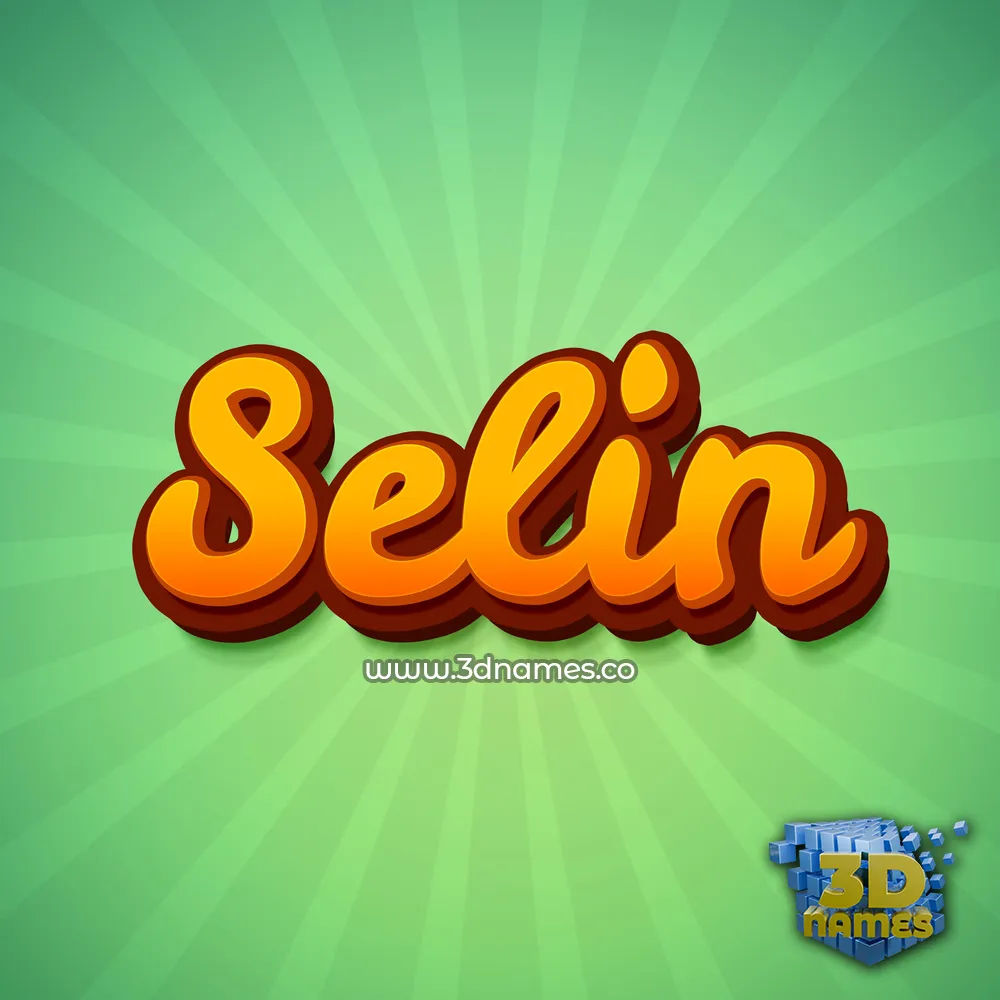 selin in Green Rays style - 3D name wallpaper