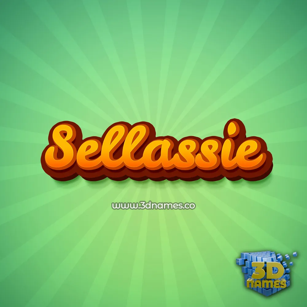 sellassie in Green Rays style - 3D name wallpaper