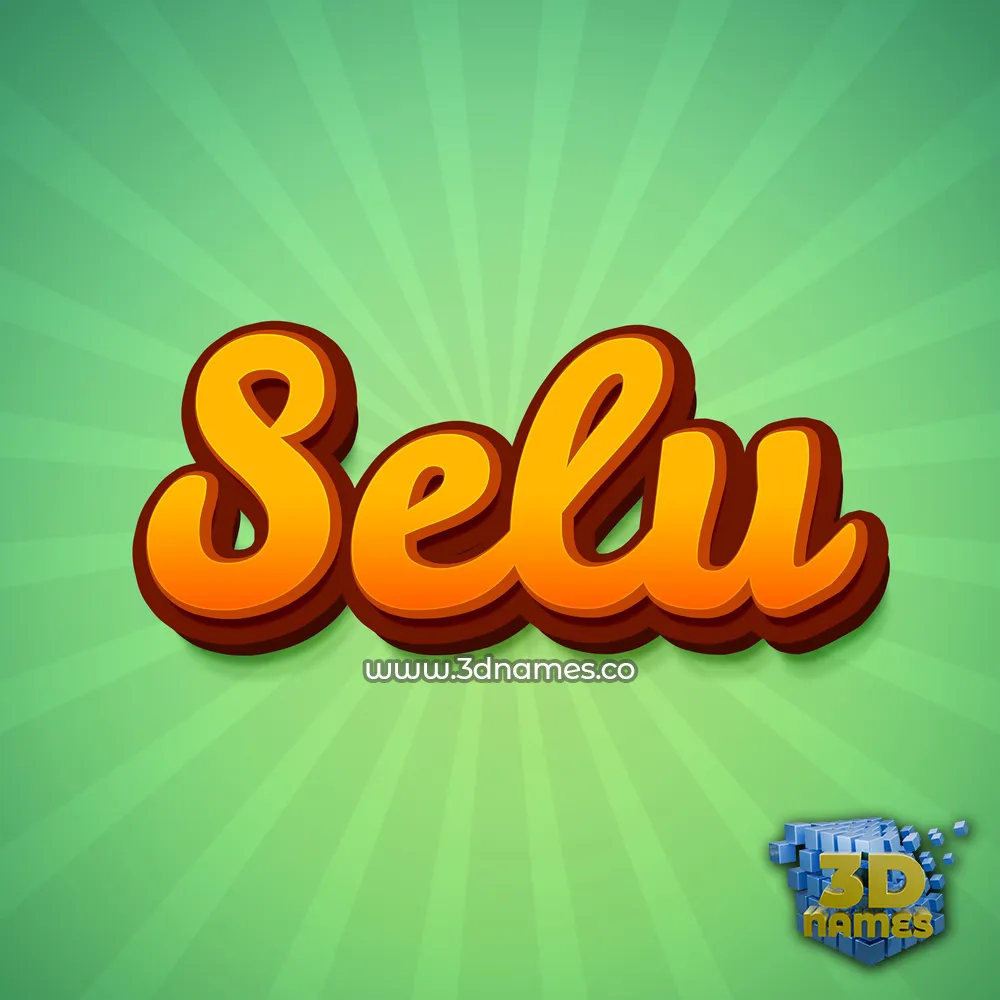 selu in Green Rays style - 3D name wallpaper