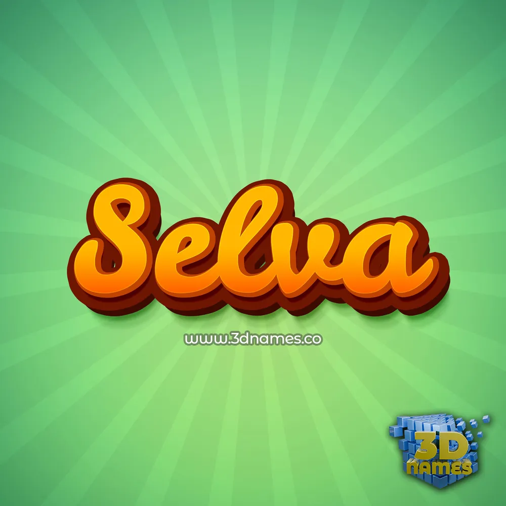 selva in Green Rays style - 3D name wallpaper