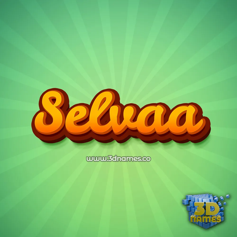 selvaa in Green Rays style - 3D name wallpaper