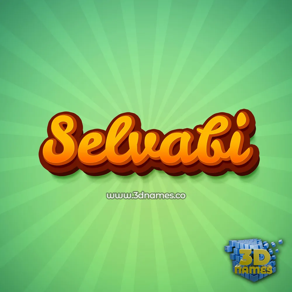 selvabi in Green Rays style - 3D name wallpaper