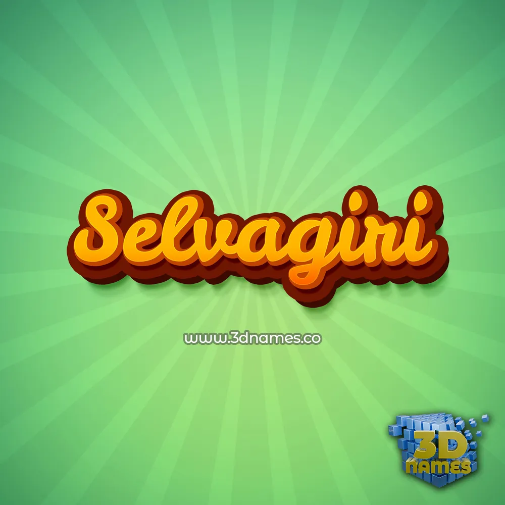 selvagiri in Green Rays style - 3D name wallpaper