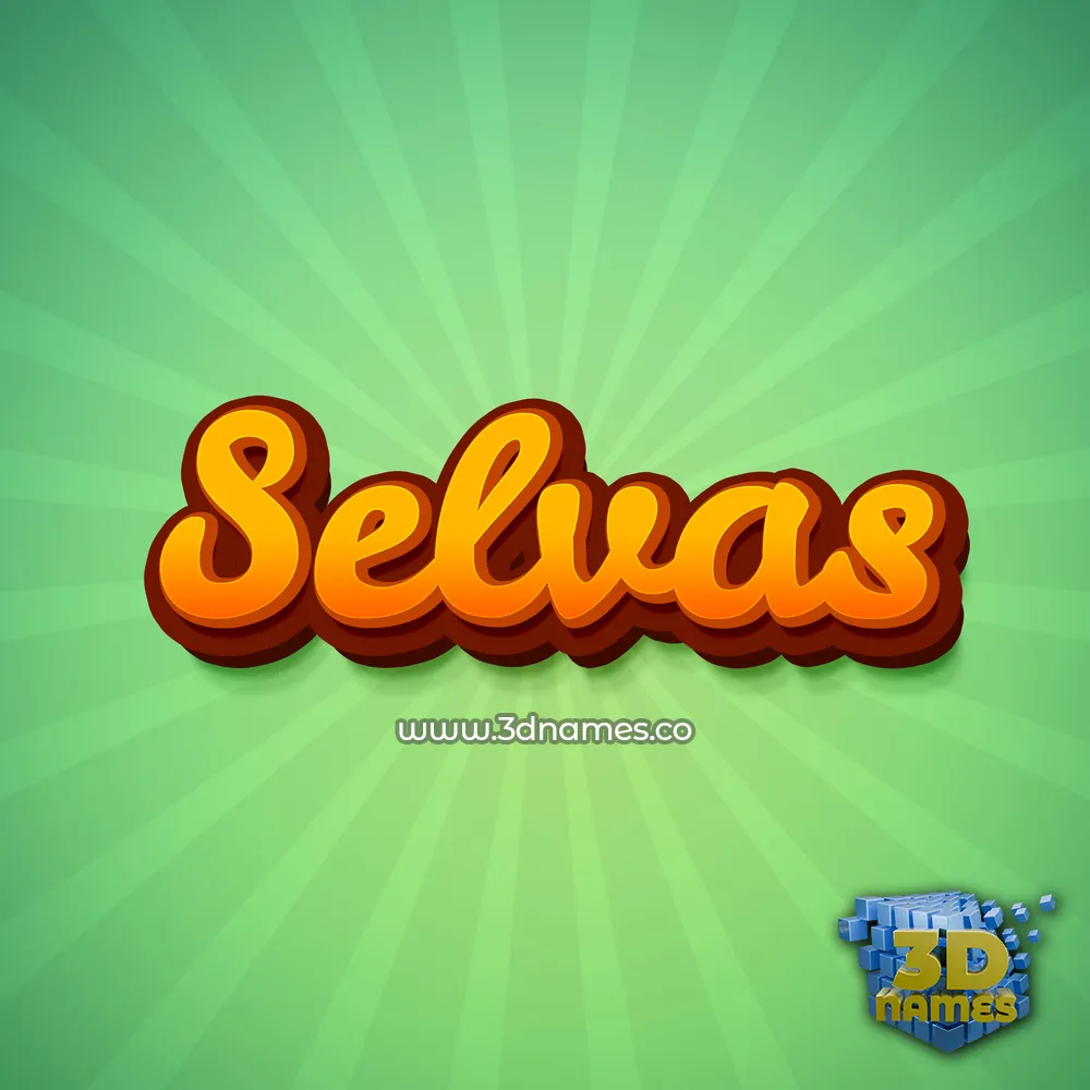 selvas in Green Rays style - 3D name wallpaper