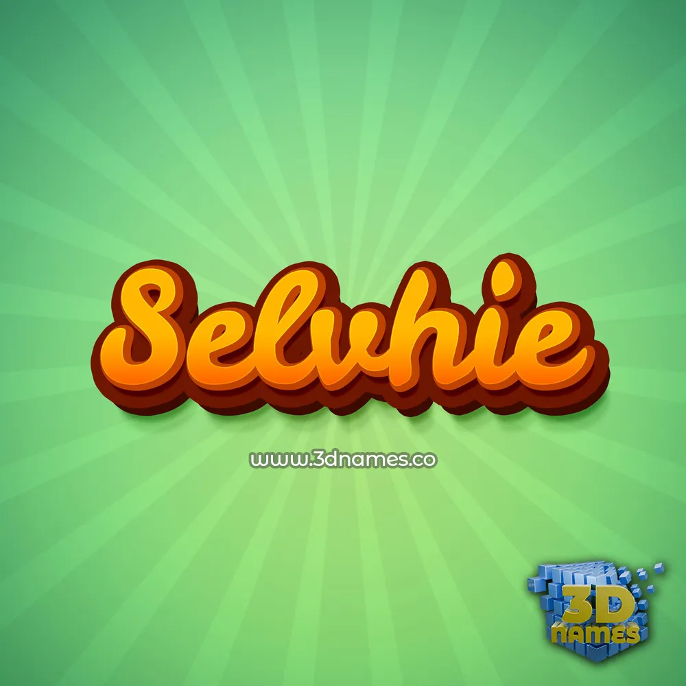 selvhie in Green Rays style - 3D name wallpaper