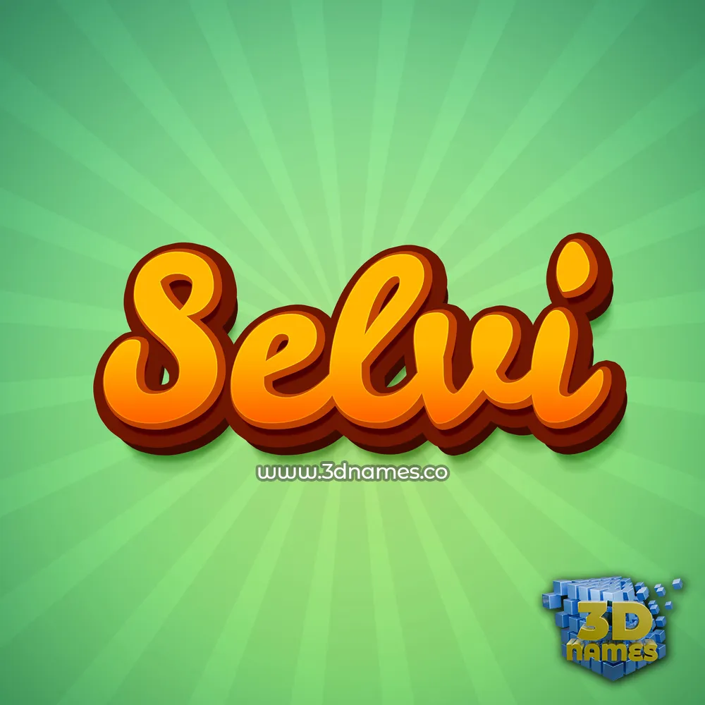 selvi in Green Rays style - 3D name wallpaper