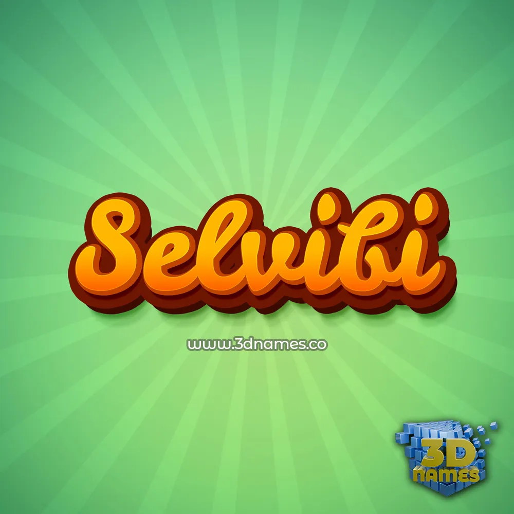 selvibi in Green Rays style - 3D name wallpaper