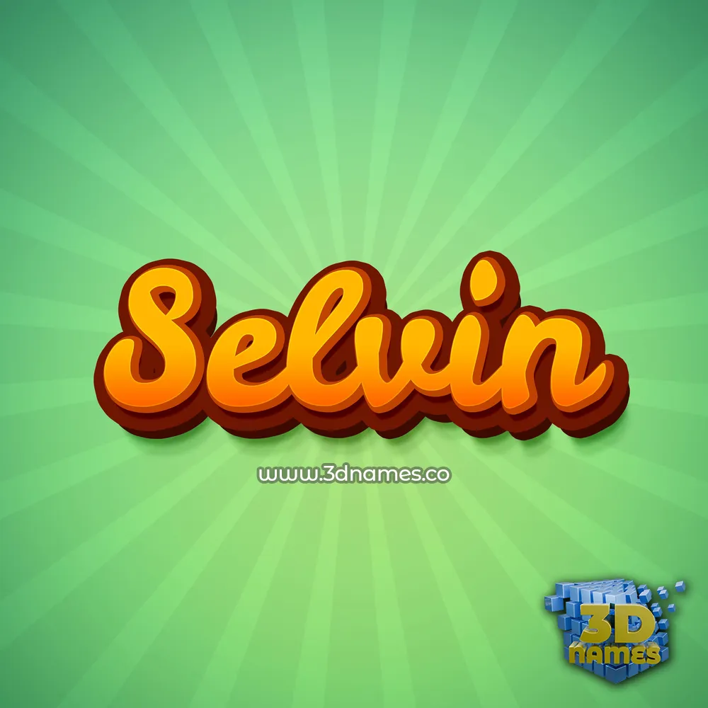 selvin in Green Rays style - 3D name wallpaper