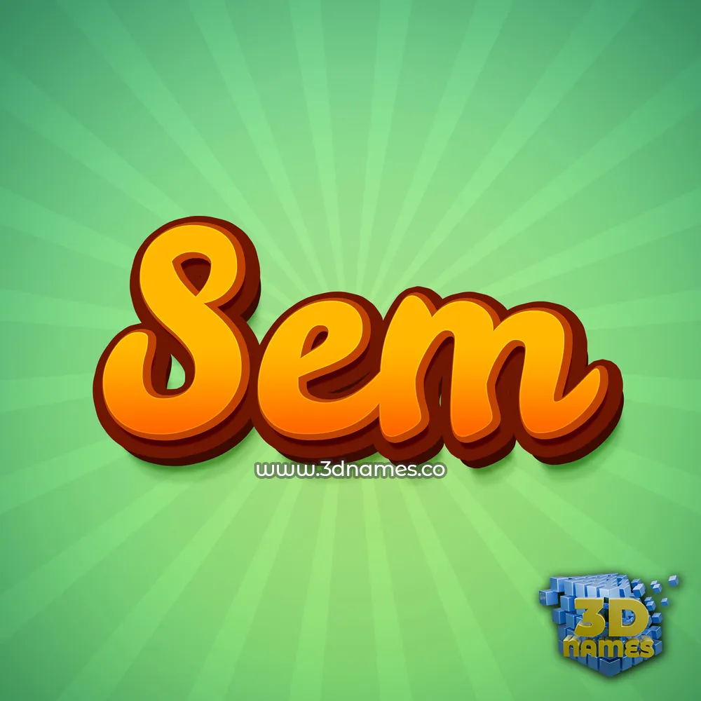 sem in Green Rays style - 3D name wallpaper