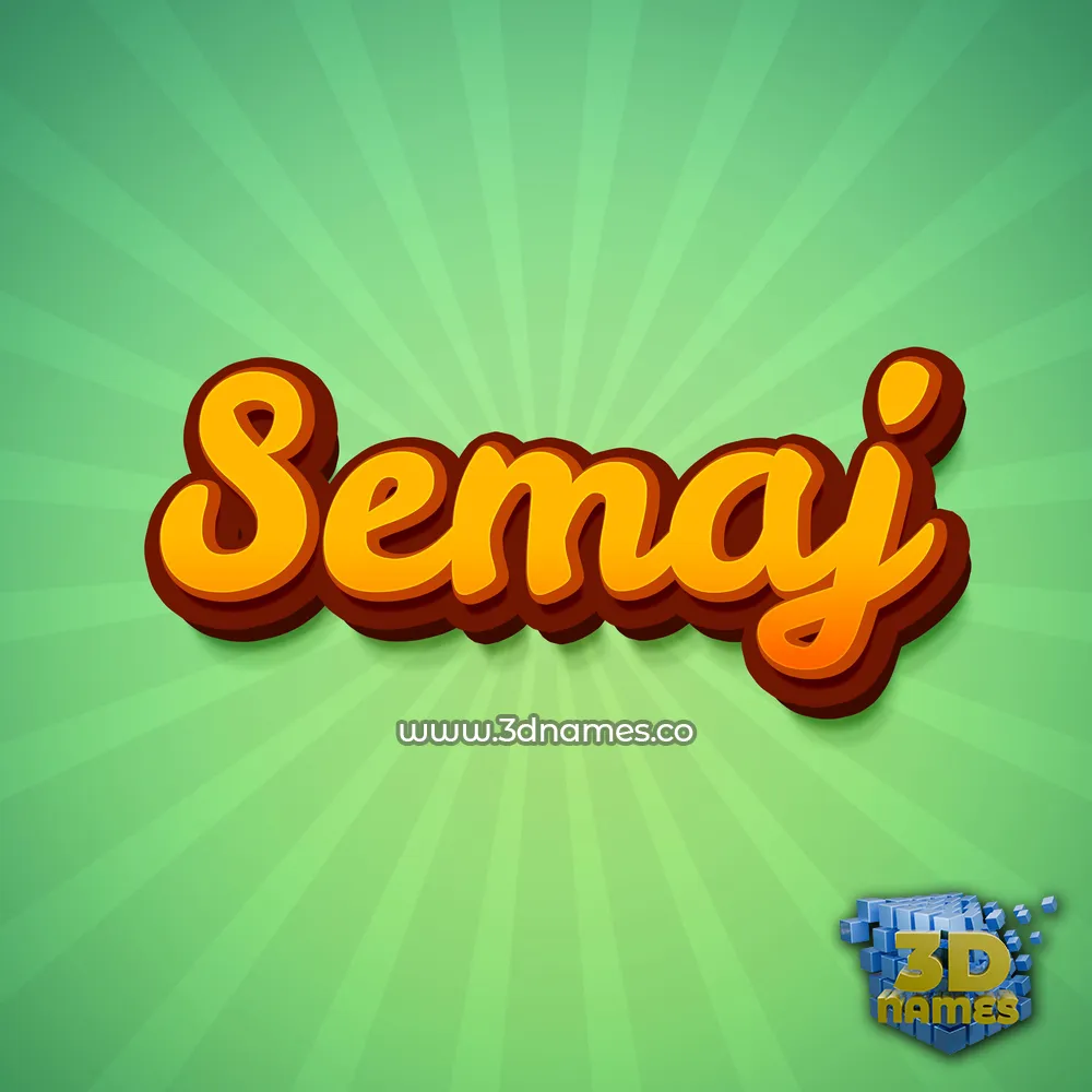 semaj in Green Rays style - 3D name wallpaper
