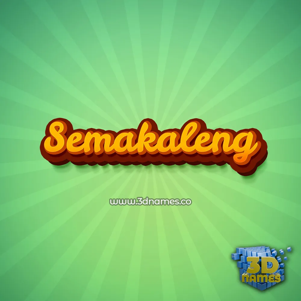 semakaleng in Green Rays style - 3D name wallpaper