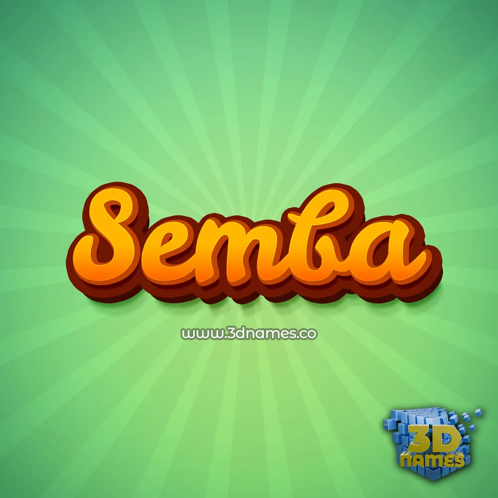 semba in Green Rays style - 3D name wallpaper