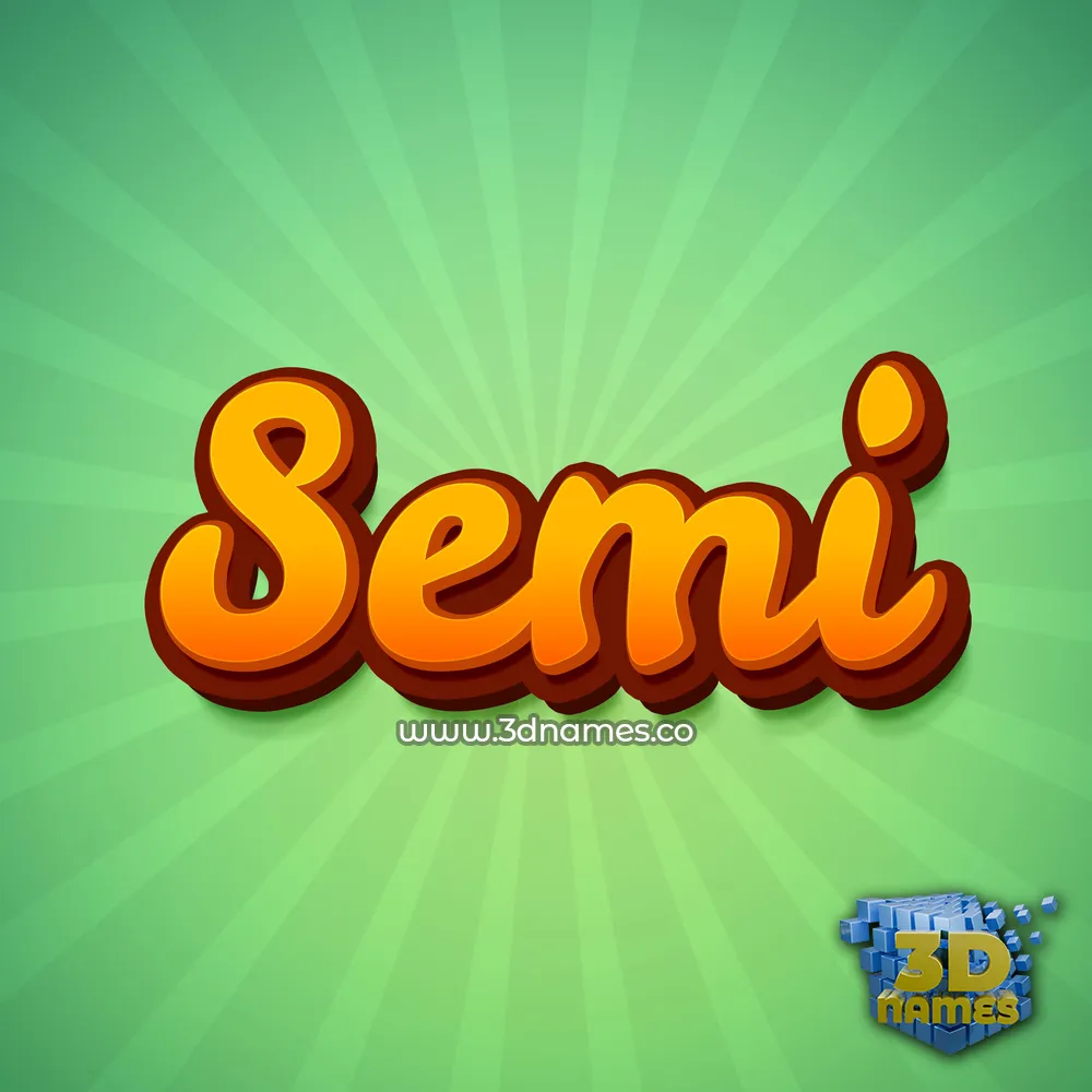 semi in Green Rays style - 3D name wallpaper