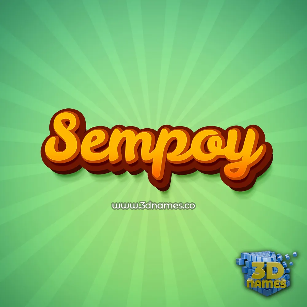 sempoy in Green Rays style - 3D name wallpaper