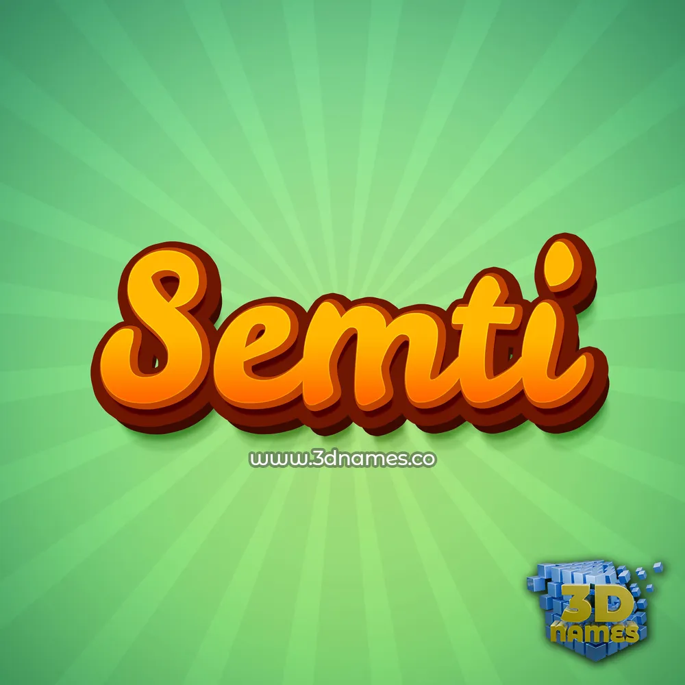 semti in Green Rays style - 3D name wallpaper