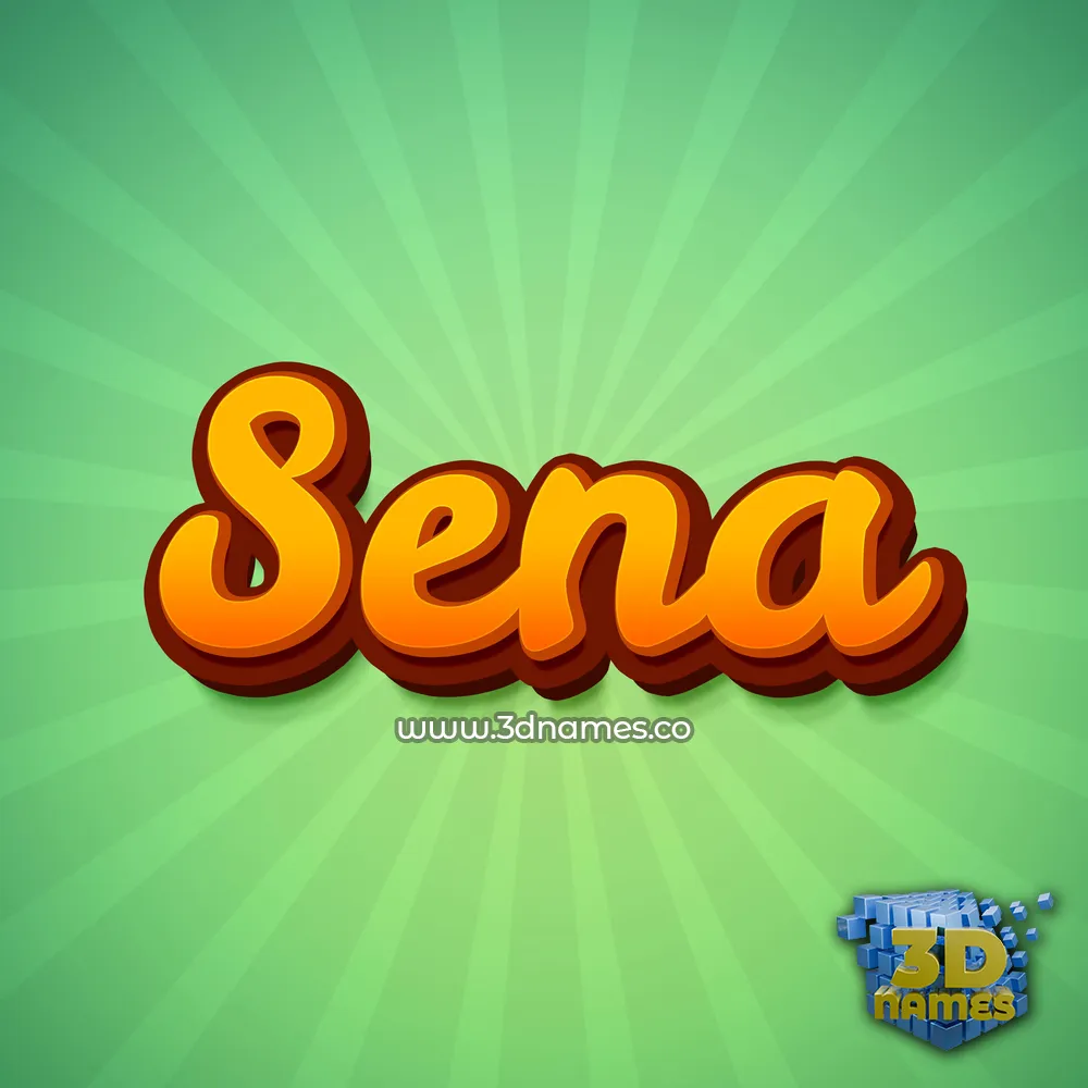 sena in Green Rays style - 3D name wallpaper