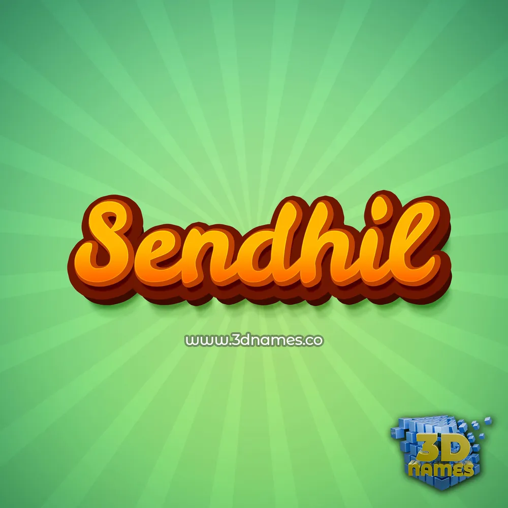 sendhil in Green Rays style - 3D name wallpaper