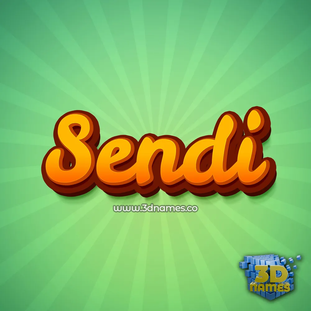 sendi in Green Rays style - 3D name wallpaper