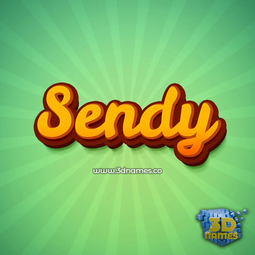 sendy in Green Rays style - 3D name wallpaper