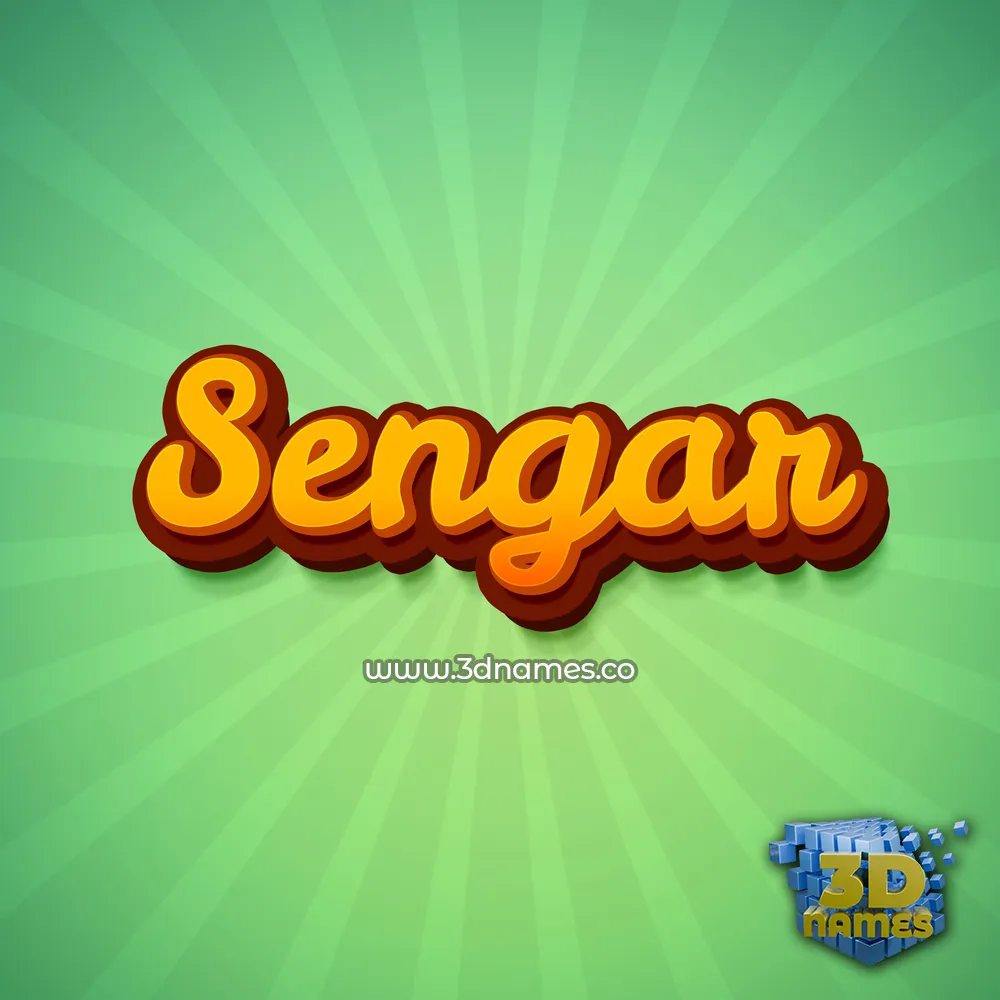 sengar in Green Rays style - 3D name wallpaper