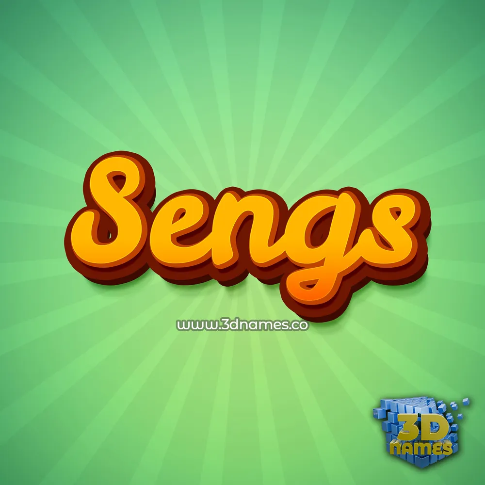 sengs in Green Rays style - 3D name wallpaper