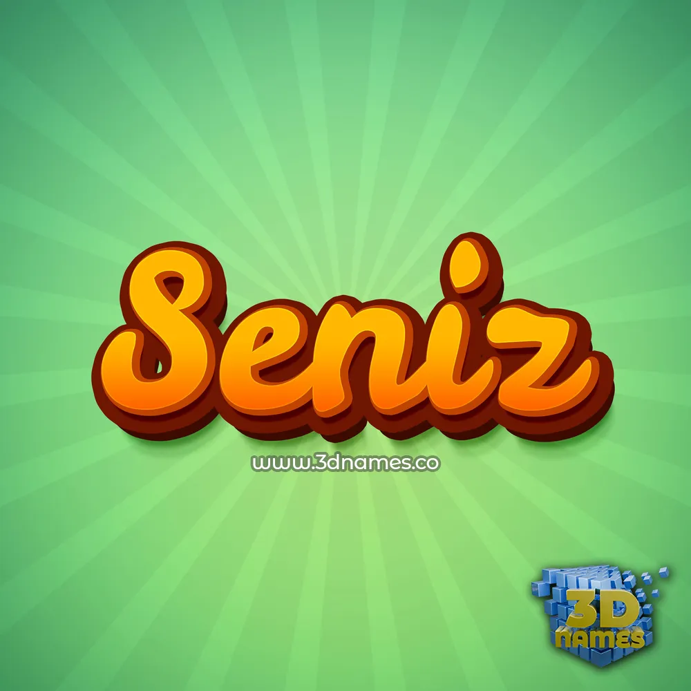 seniz in Green Rays style - 3D name wallpaper