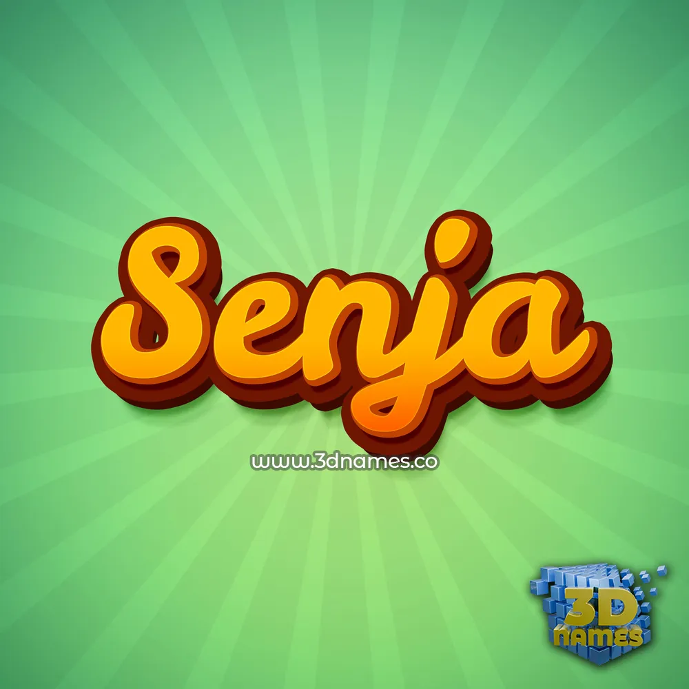 senja in Green Rays style - 3D name wallpaper