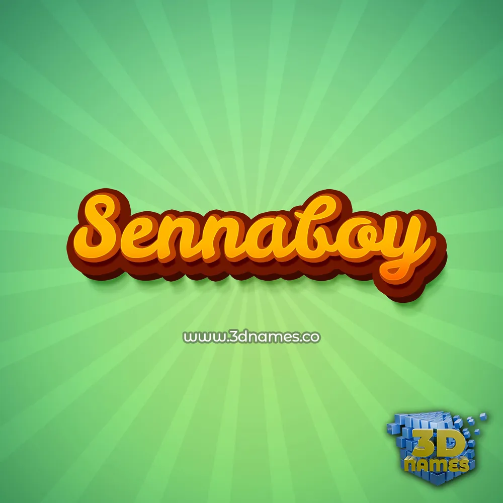 sennaboy in Green Rays style - 3D name wallpaper
