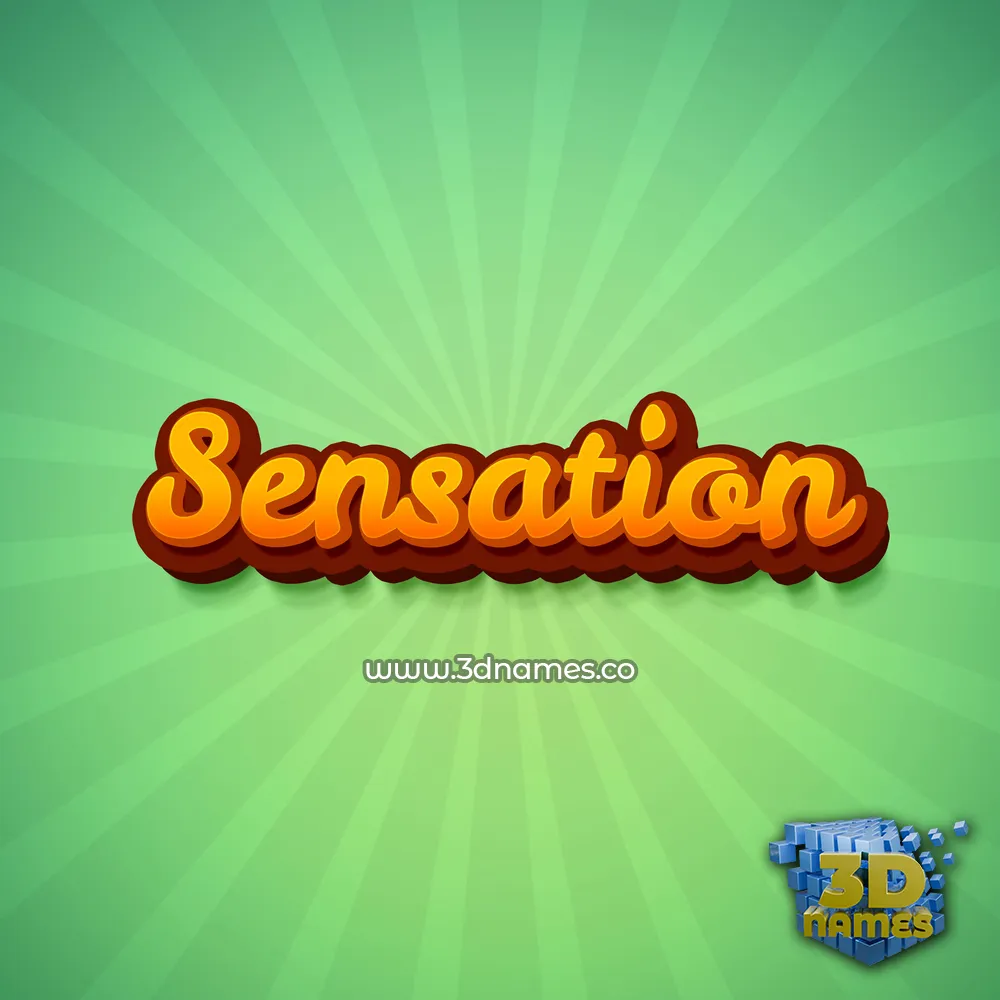 sensation in Green Rays style - 3D name wallpaper