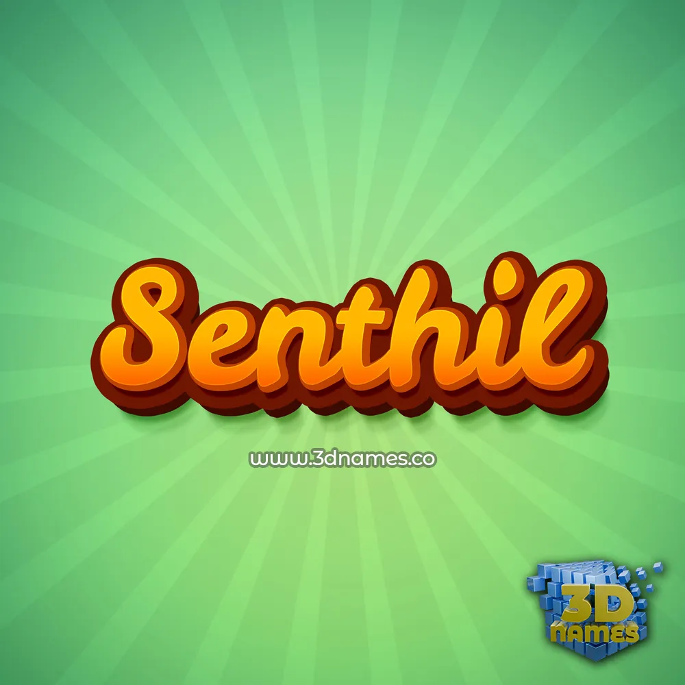 senthil in Green Rays style - 3D name wallpaper