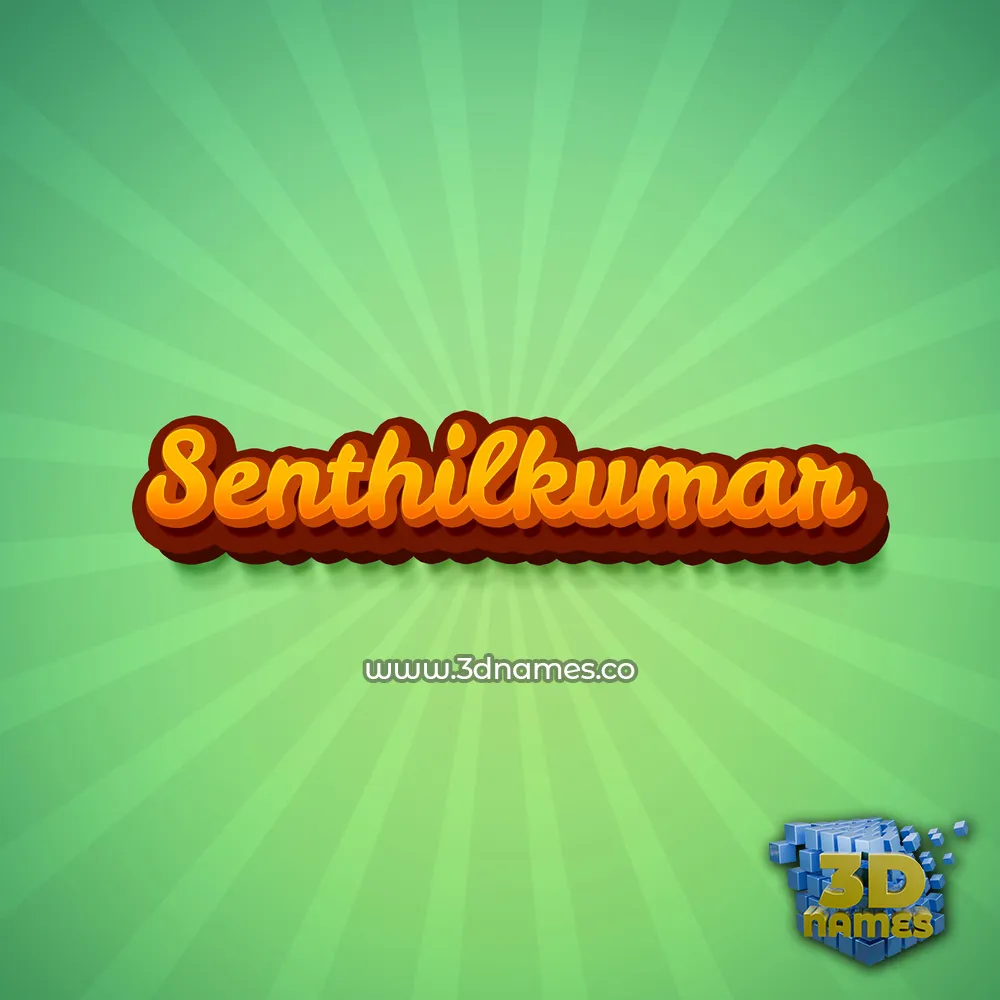 senthilkumar in Green Rays style - 3D name wallpaper