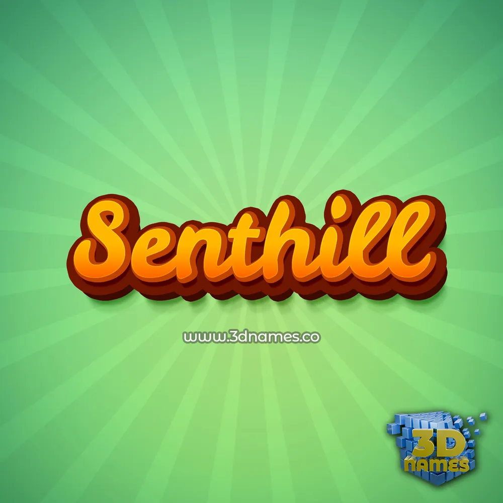 senthill in Green Rays style - 3D name wallpaper