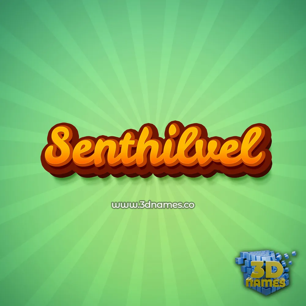 senthilvel in Green Rays style - 3D name wallpaper