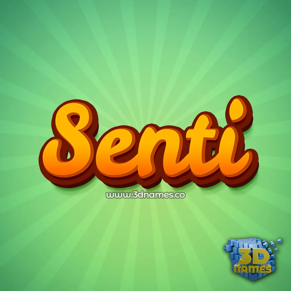 senti in Green Rays style - 3D name wallpaper