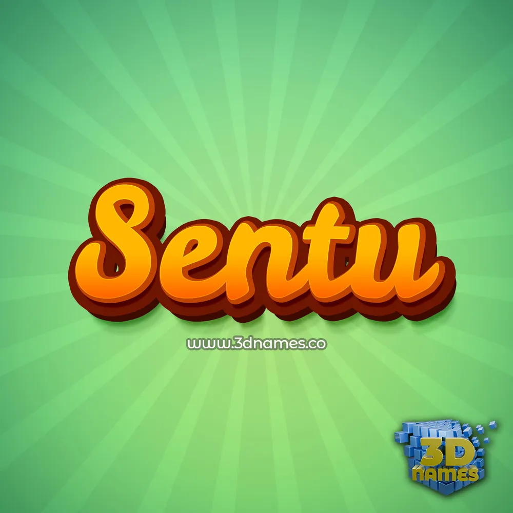 sentu in Green Rays style - 3D name wallpaper