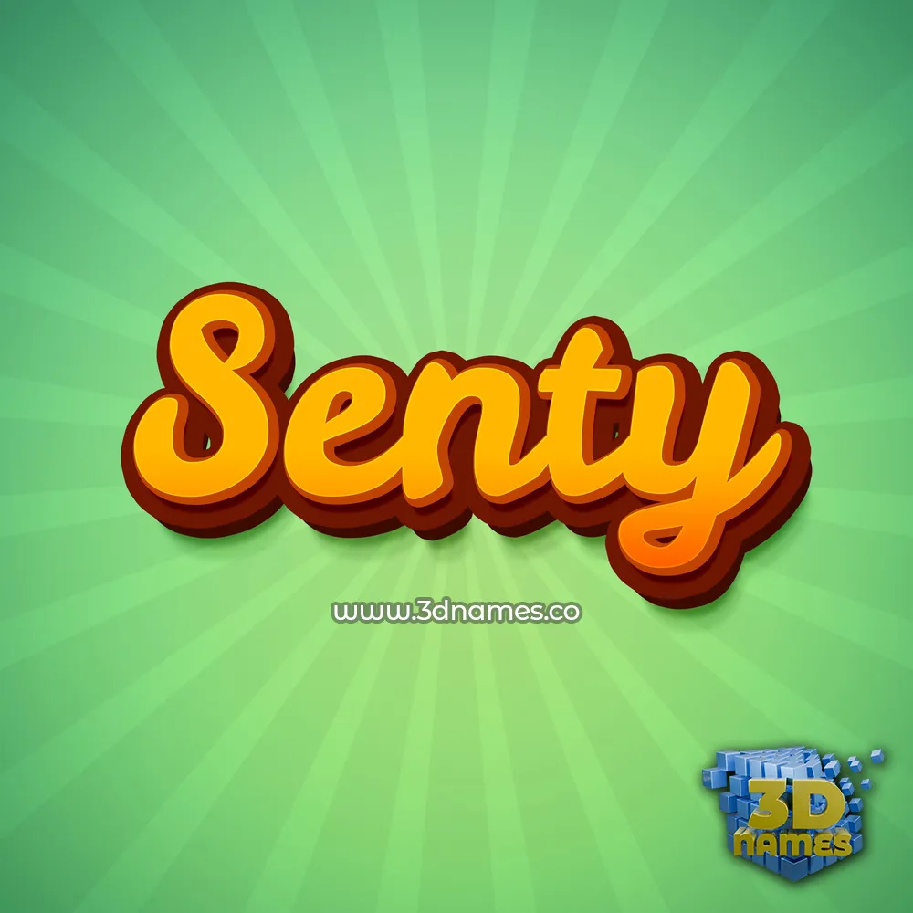 senty in Green Rays style - 3D name wallpaper