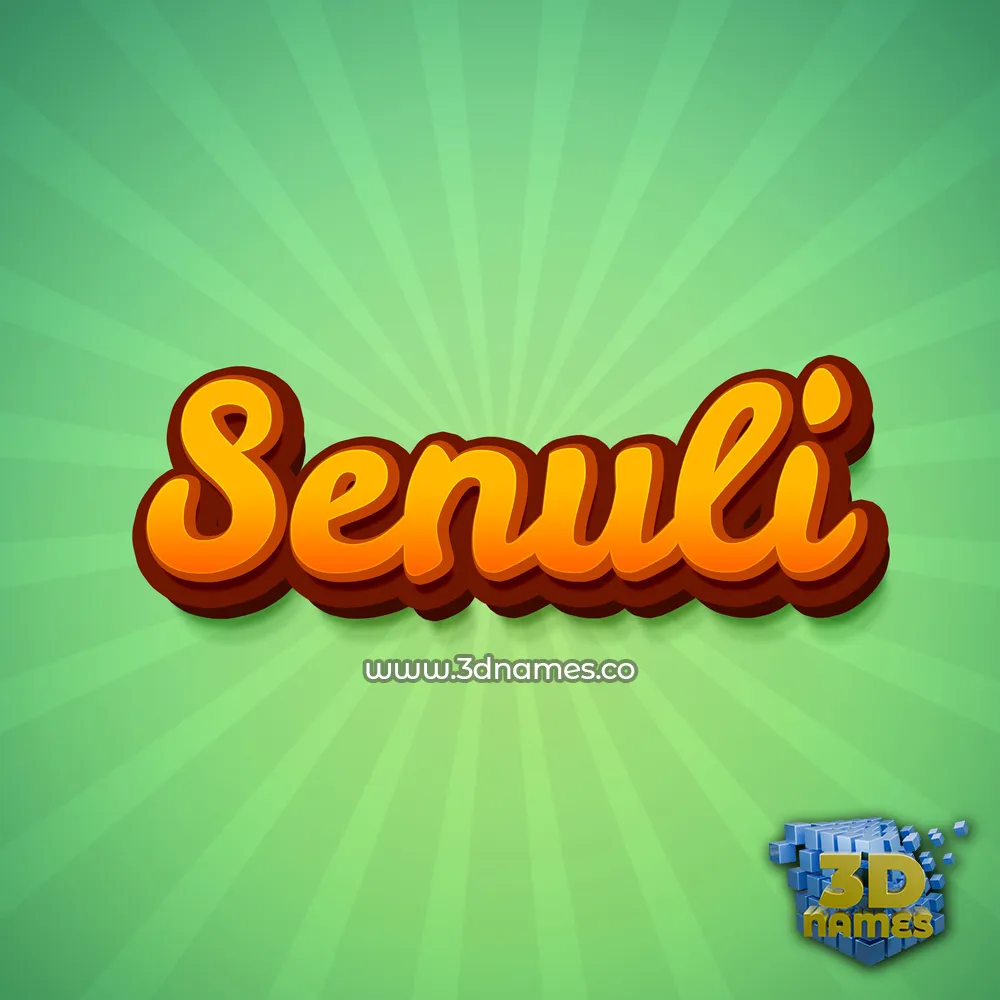 senuli in Green Rays style - 3D name wallpaper
