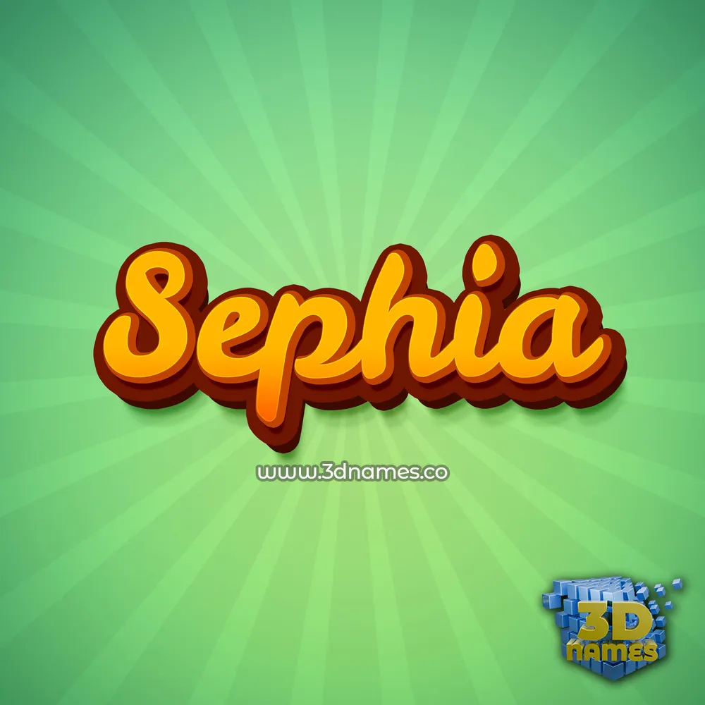 sephia in Green Rays style - 3D name wallpaper