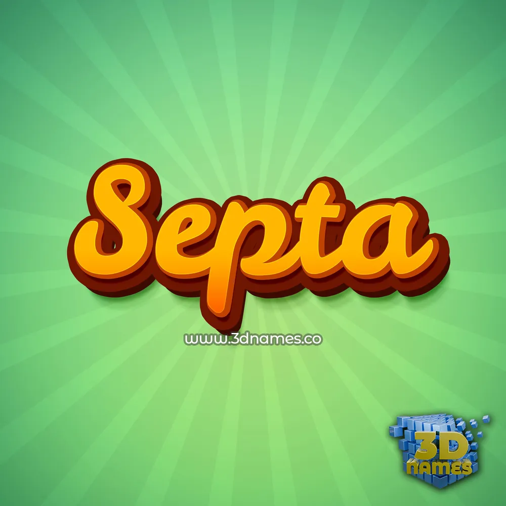 septa in Green Rays style - 3D name wallpaper