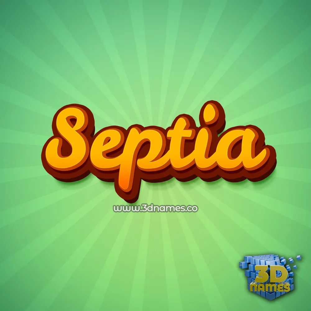 septia in Green Rays style - 3D name wallpaper